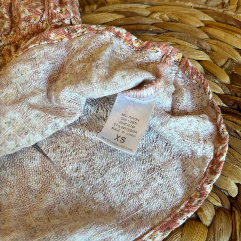 🌞Emelia Floral Peasant Top - Peach, XS, #20 - Picture 7 of 7